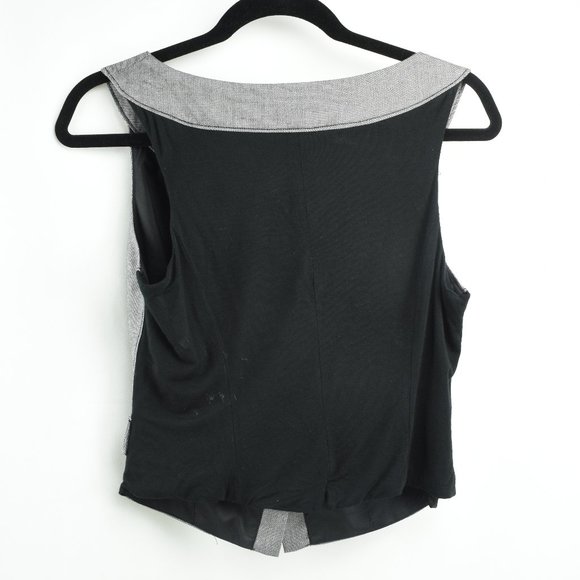 Bebe Womens Size M Blouse Gray & Black Vest - Picture 4 of 4